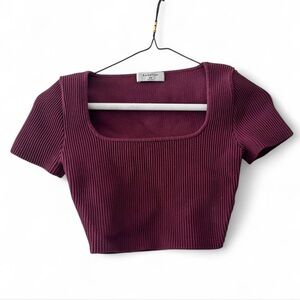 ARITZIA BABATON SCULPT KNIT SQUARENECK TOP